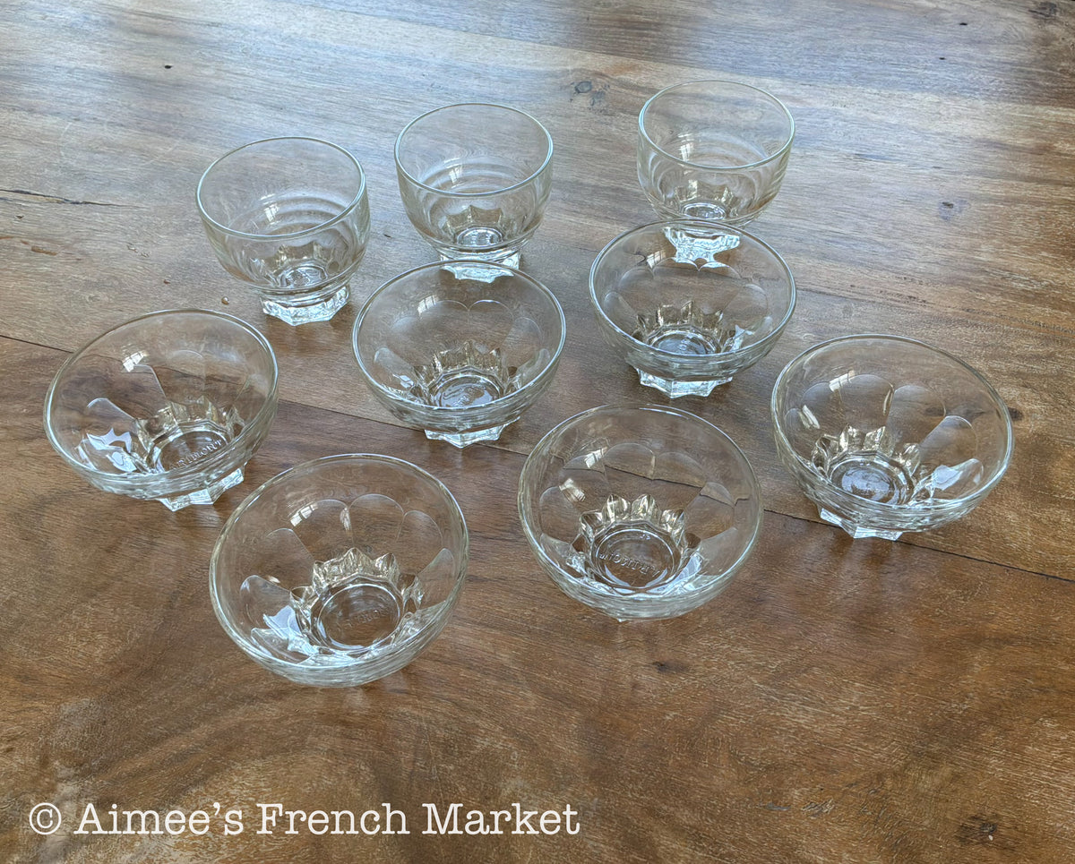Vintage French Glass Ice Cream Dishes, Set of 7 — A Little Café Style for Dessert