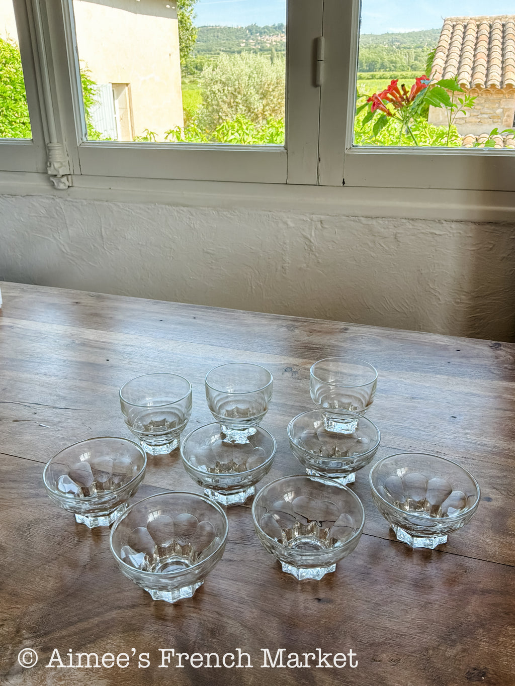 Vintage French Glass Ice Cream Dishes, Set of 7 — A Little Café Style for Dessert