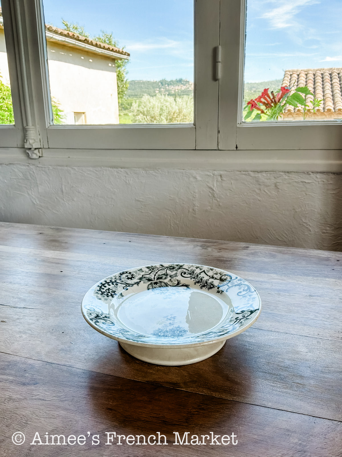 Antique French Cake Plate — Choisy-le-Roi Sévigné Terre de Fer, circa 1900