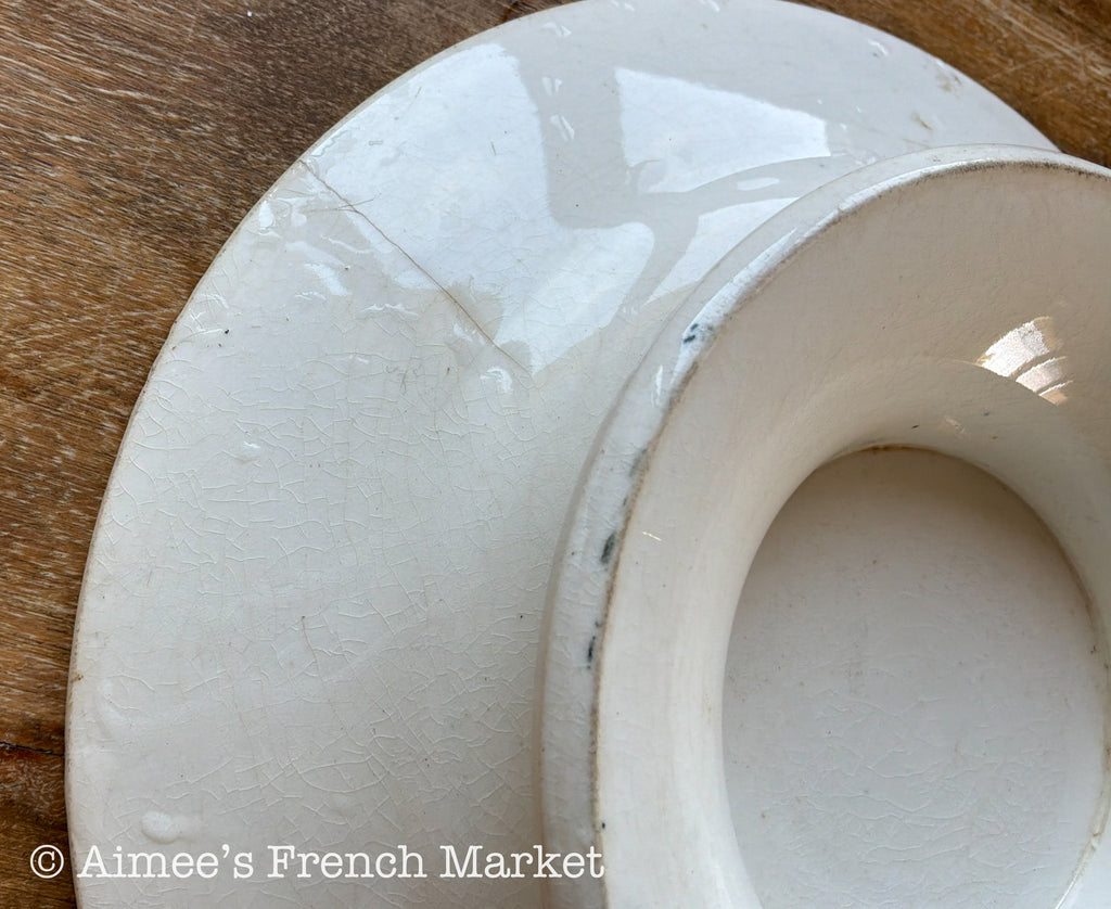 Antique French Cake Plate — Choisy-le-Roi Sévigné Terre de Fer, circa 1900