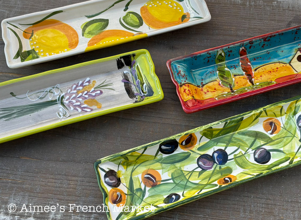 French Lavender Cracker Dish, Charcuterie/Appetizer Plate or Spoon Rest