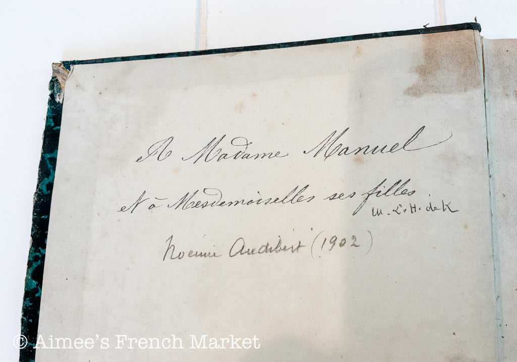 Extraordinary Pair of Antique French Bound Journal des Demoiselles, Paris, 1855 (year of the Exposition Unservsalle) and 1856, with family Provenence