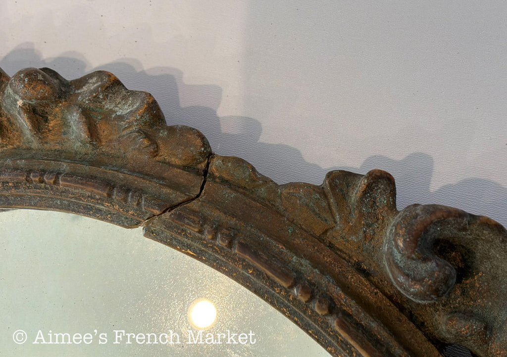 Antique French Louis XV Style Carved Wood Mirror – Possibly 18th Century, Carved Wood Rococo Vanity Mirror, French Boudoir Table Mirror