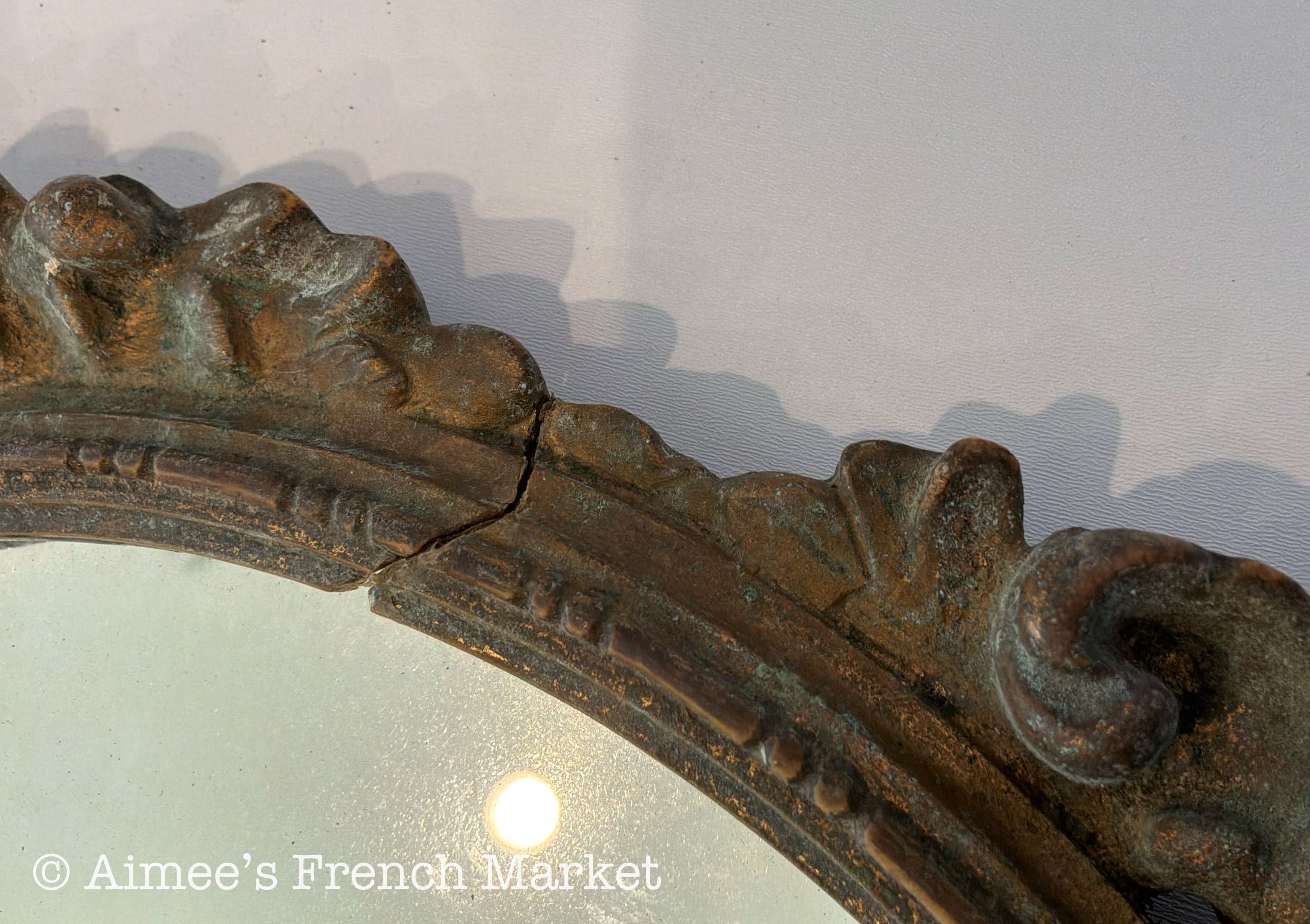 Antique French Louis XV Style Carved Wood Mirror – Possibly 18th Century, Carved Wood Rococo Vanity Mirror, French Boudoir Table Mirror