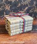 Antique French Books, Set of 5 | Cottagecore Shelf Decor | Cream Vintage Books | Paris | French Farmhouse Library