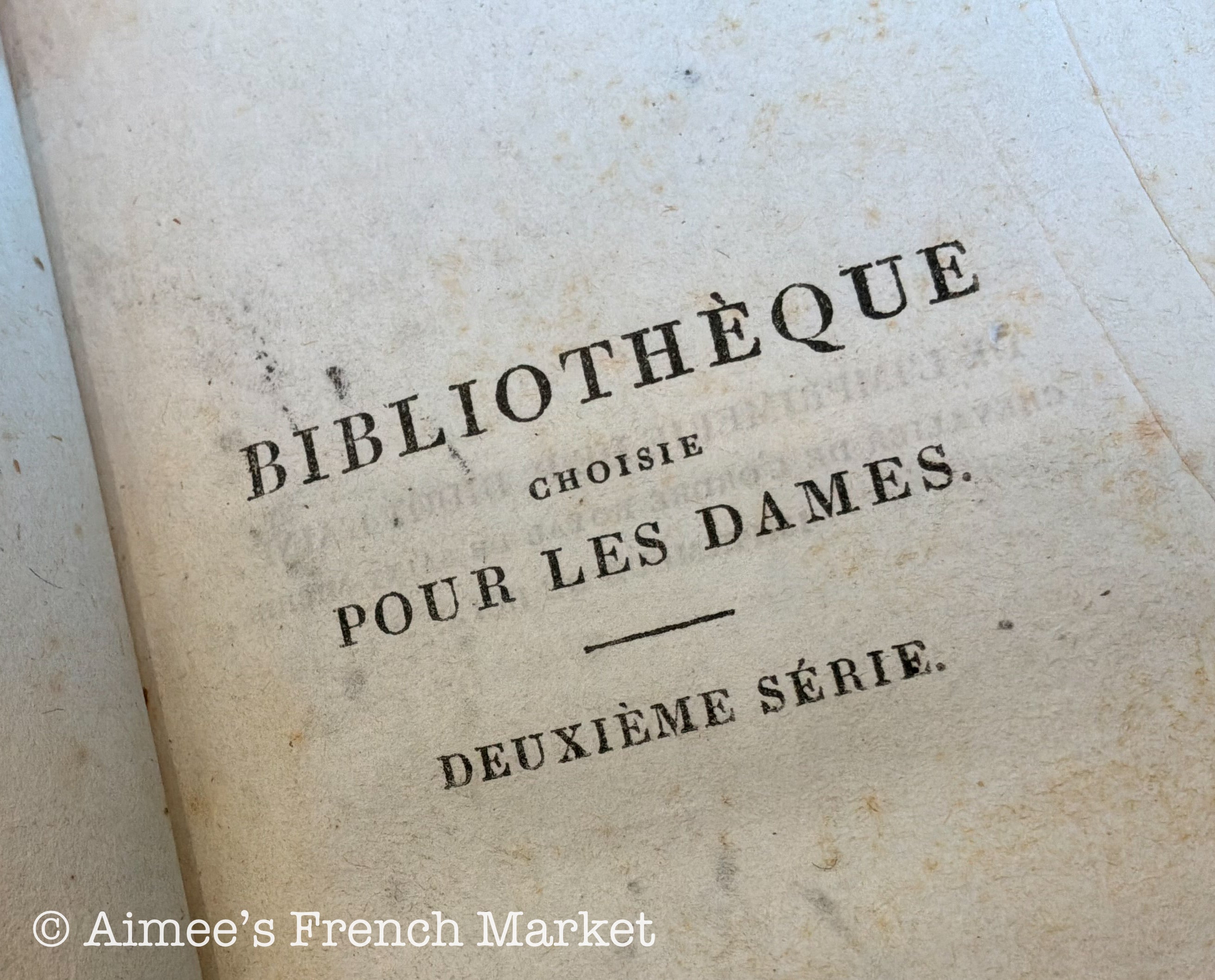 200 Year Old Antique French Book Set of 3, 1819 | Bibliothèque des Dames | Paris | Cottagecore Decor