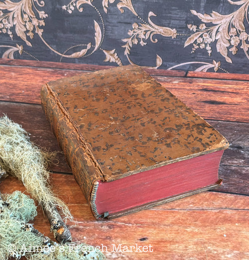 Antique French Law Book 1771 | Institution au Droit François | 18th Century Leather | Handwritten Inscription | Cottagecore Decor Paris