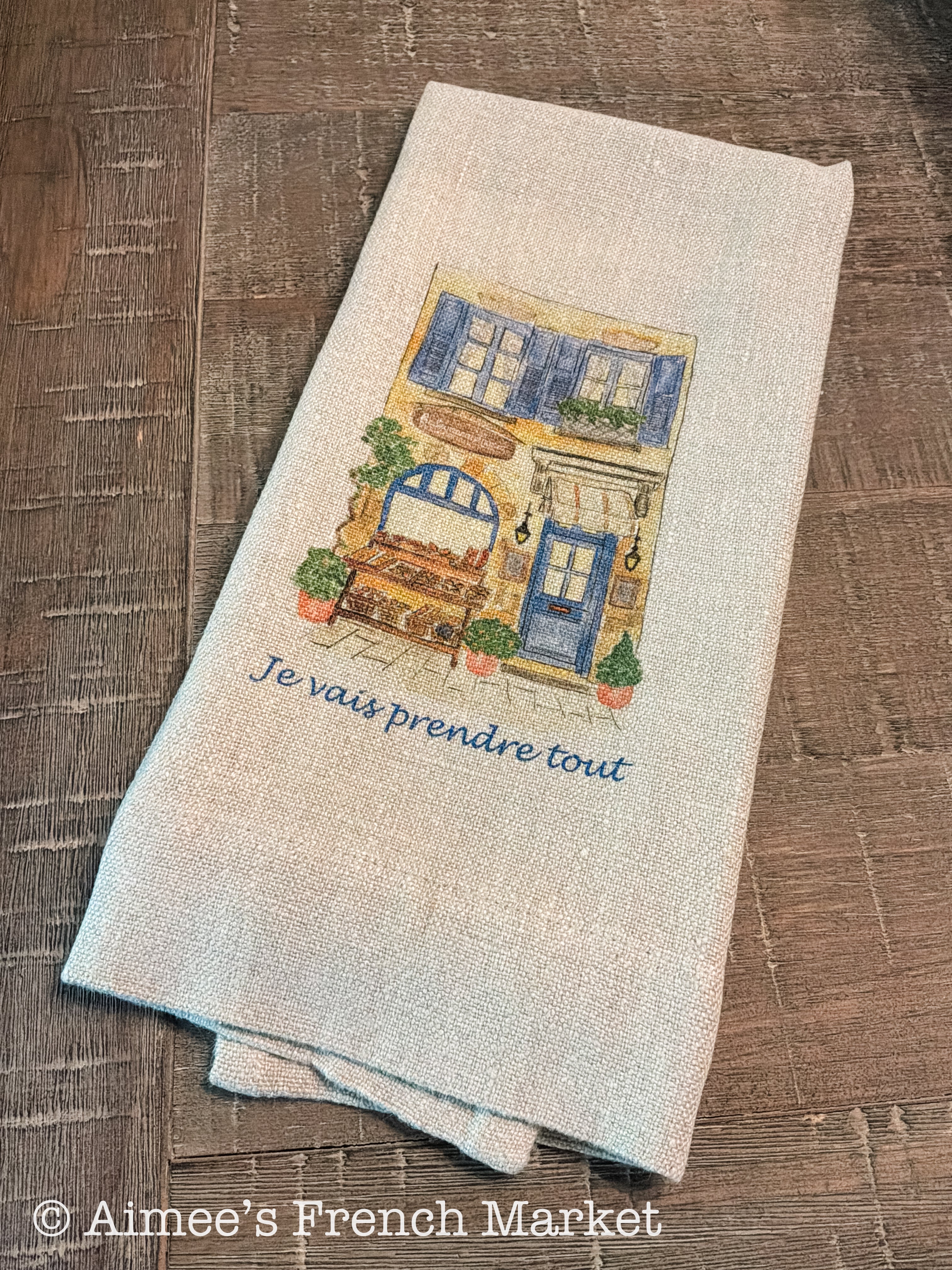 French-themed 100% Soft Linen Towels