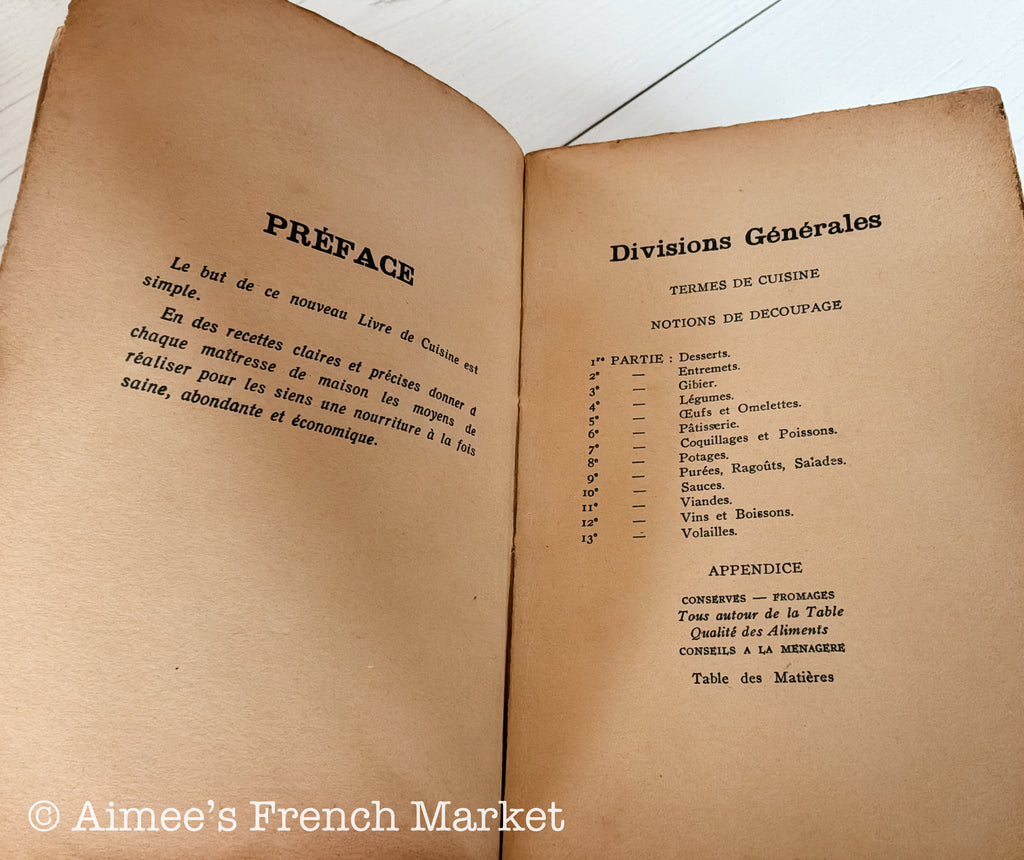 Antique French Cookbook, Vintage French Cookbook - La Cuisine pas Chère by Tante Mag, Antique French Cooking Book, c.1930