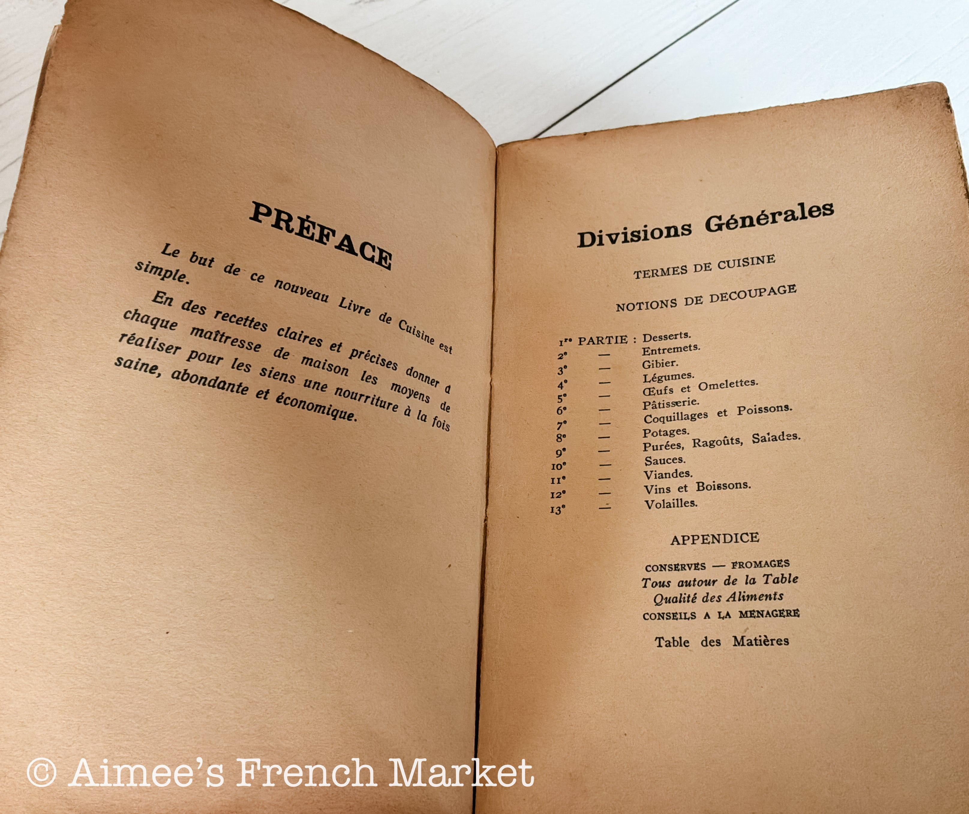 Antique French Cookbook, Vintage French Cookbook - La Cuisine pas Chère by Tante Mag, Antique French Cooking Book, c.1930