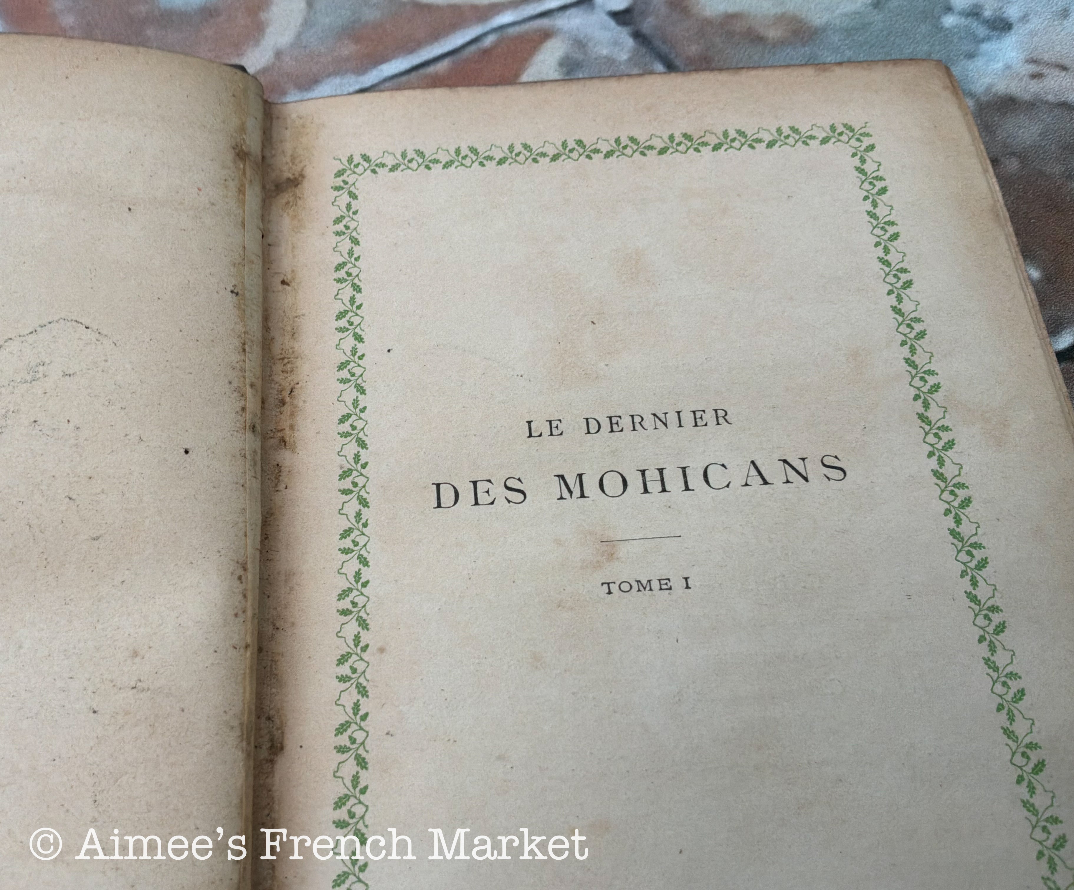 Antique French Last of the Mohicans Book, Circa 1890s, French and Indian War