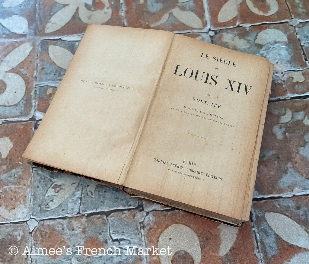 Antique French Voltaire Book, Le Siècle de Louis XIV, Circa 1866