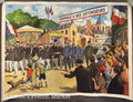 Vintage French School Poster – “The Parade” & “The Pharmacy” by Rossignol – 30" x 22" – Very good Condition