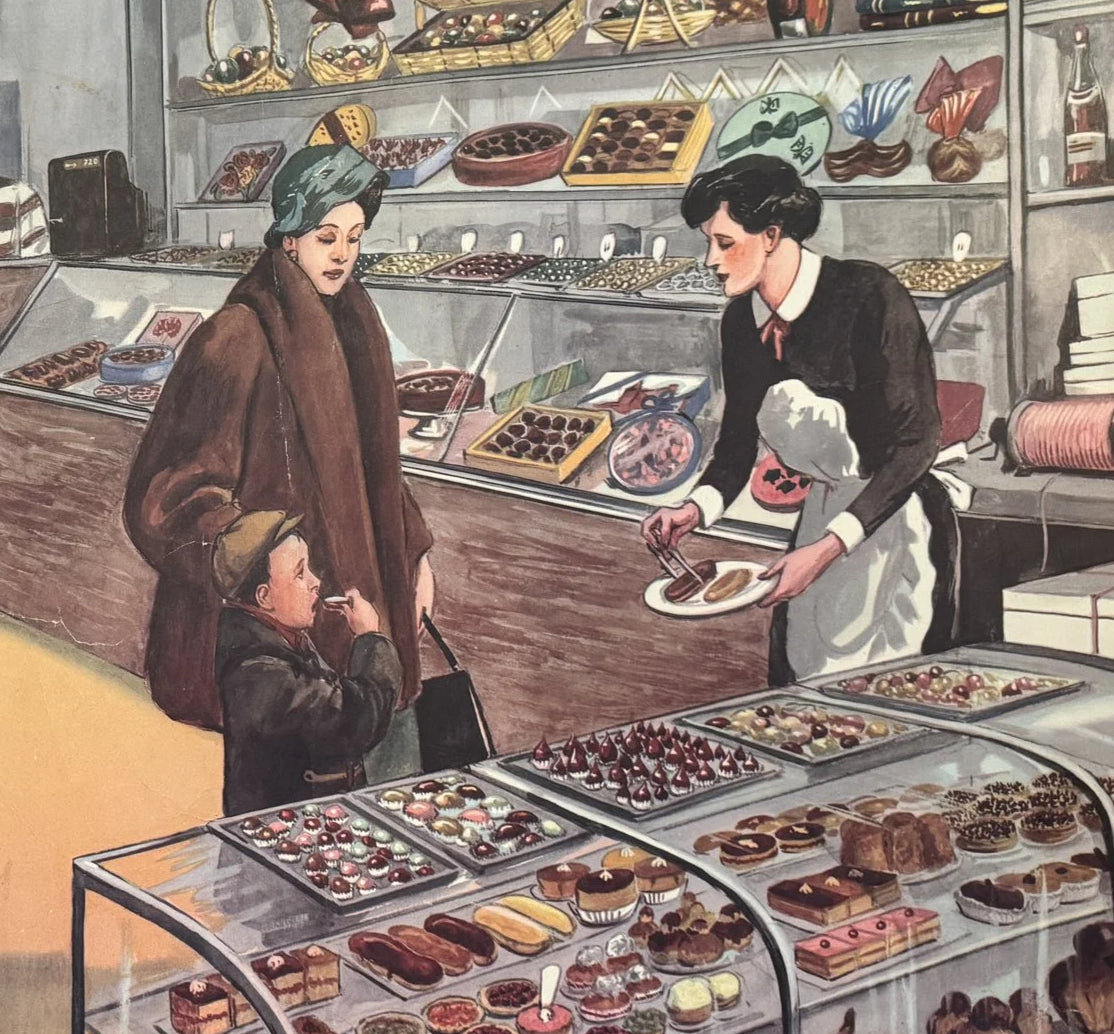 Vintage French School Poster – “Pâtisserie” and "School Clinic" by Rossignol – 30" x 22" – Very good Condition