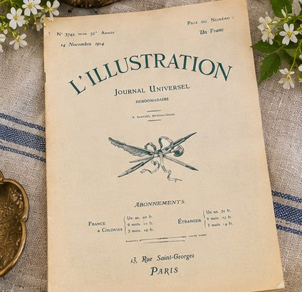Antique French L’Illustration Magazine 1911-1914, WWI Era French Ephemera