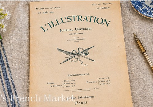 Antique French L’Illustration Magazine 1911-1914, WWI Era French Ephemera