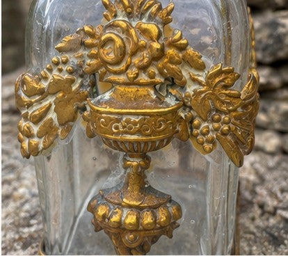 Antique French Ormolu Perfume Bottle, French Boudoir Decor, c.1900