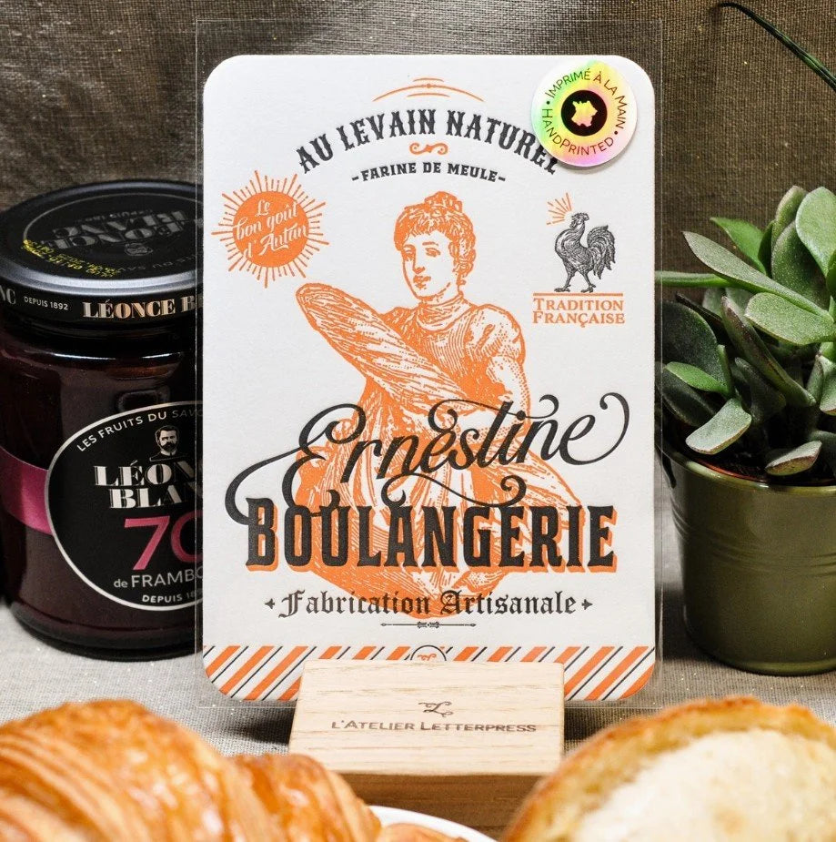 French Cards from the Gastronomy Collection , Set of 4  - Handmade in Paris