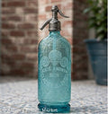 Beautiful French Vintage Blue Glass Siphon Bottle - Paris