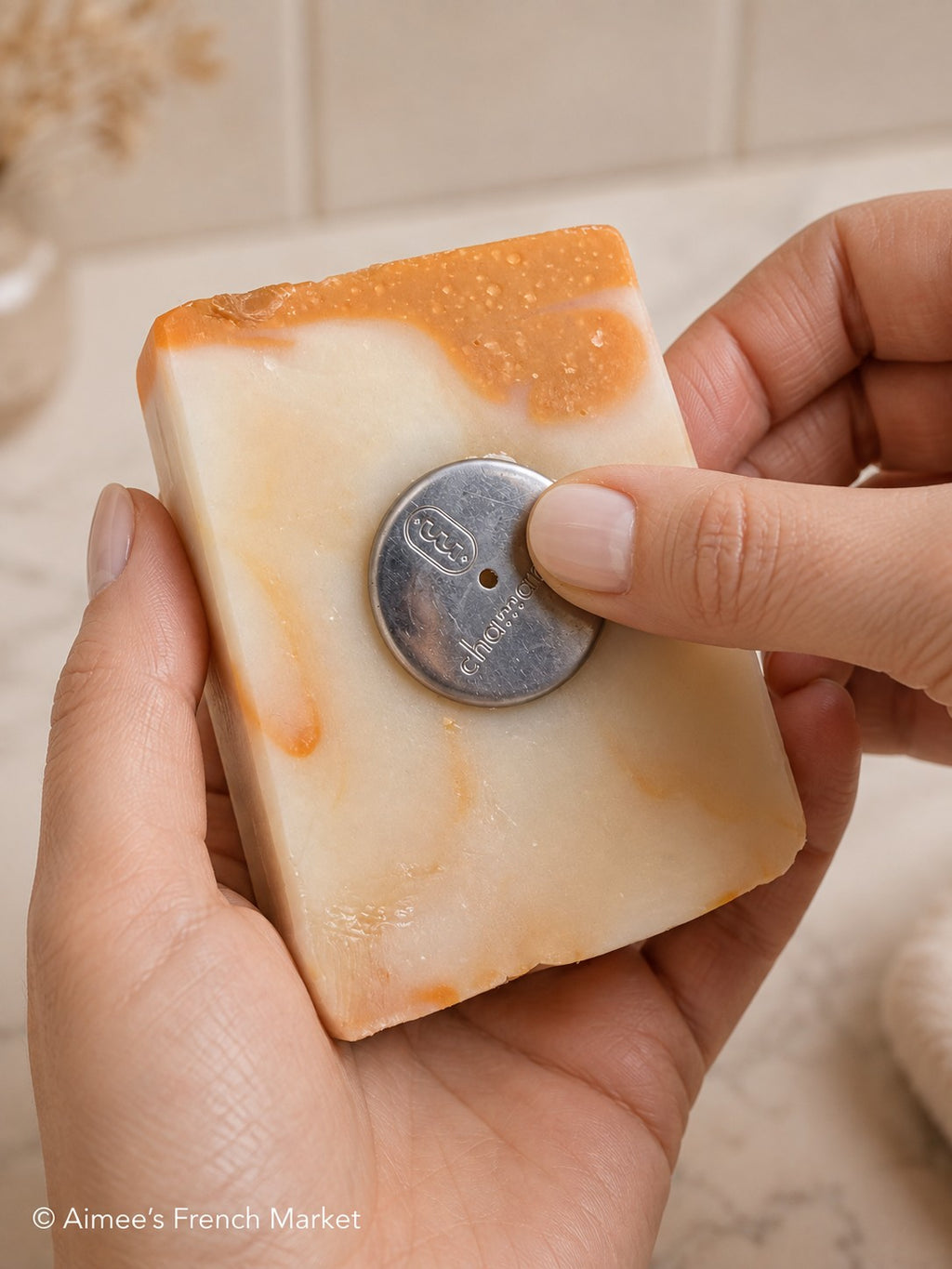 French Magnetic Soap Holder, Suction Cup Wall Mount-Great Stocking Stuffer