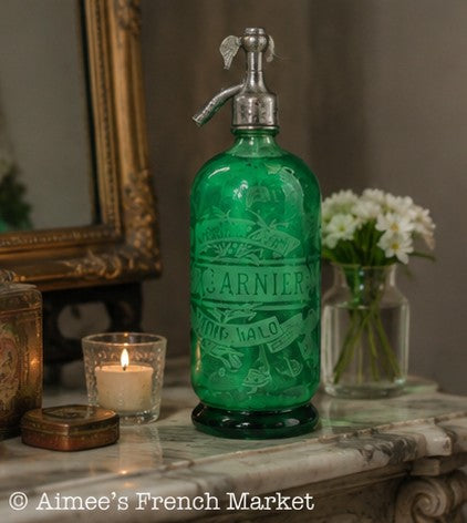 Antique French Syphon Bottle, Eau de Seltz Sirops — F. Garnier Saint Malo