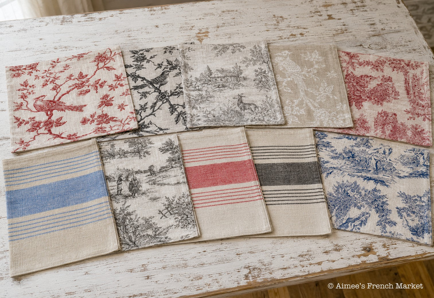 French Linen Placemats - Handmade in France - Set of 6