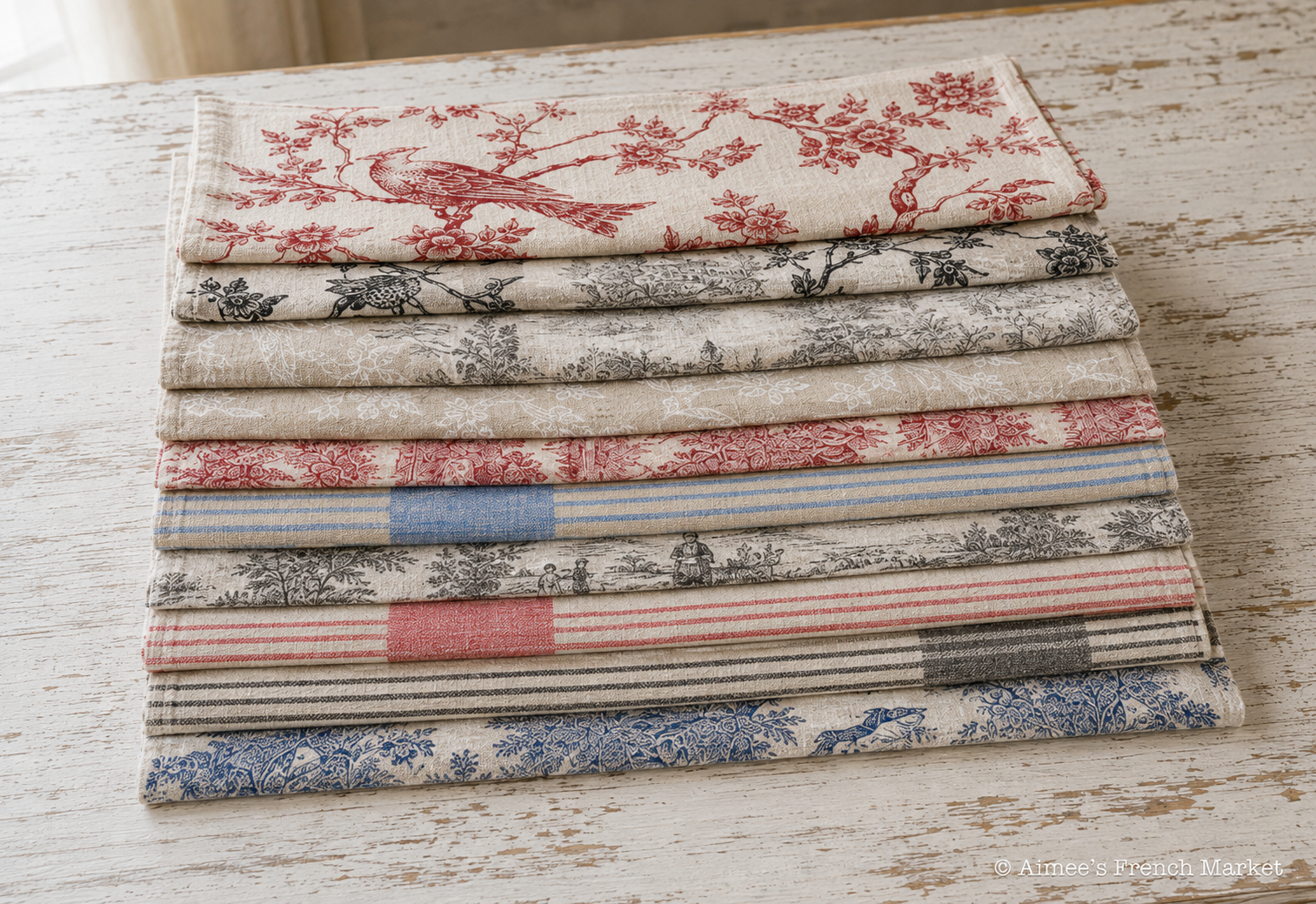 French Linen Placemats - Handmade in France - Set of 6