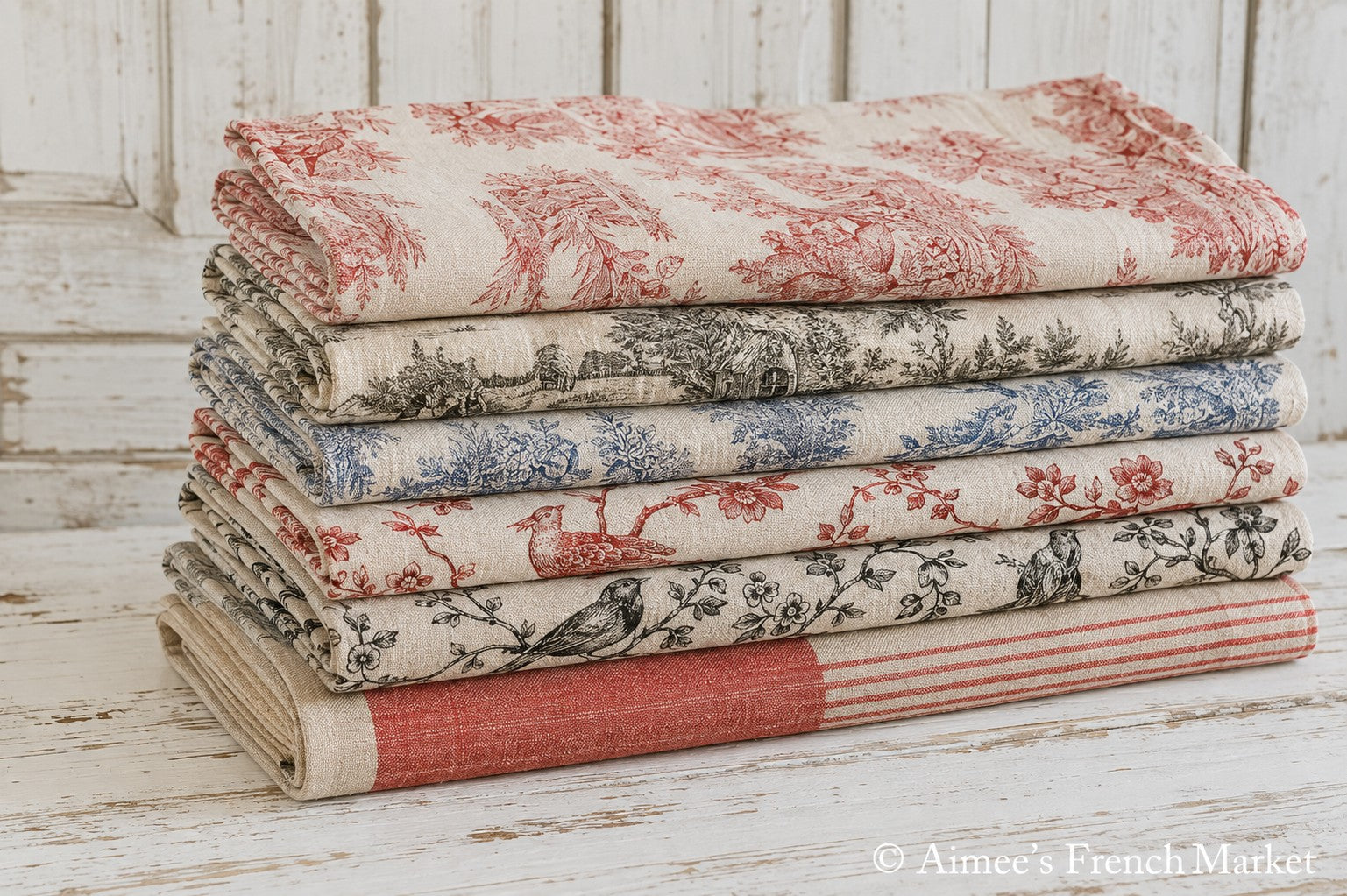 French Linen Tablecloths - Handmade in France - Toile and Floral