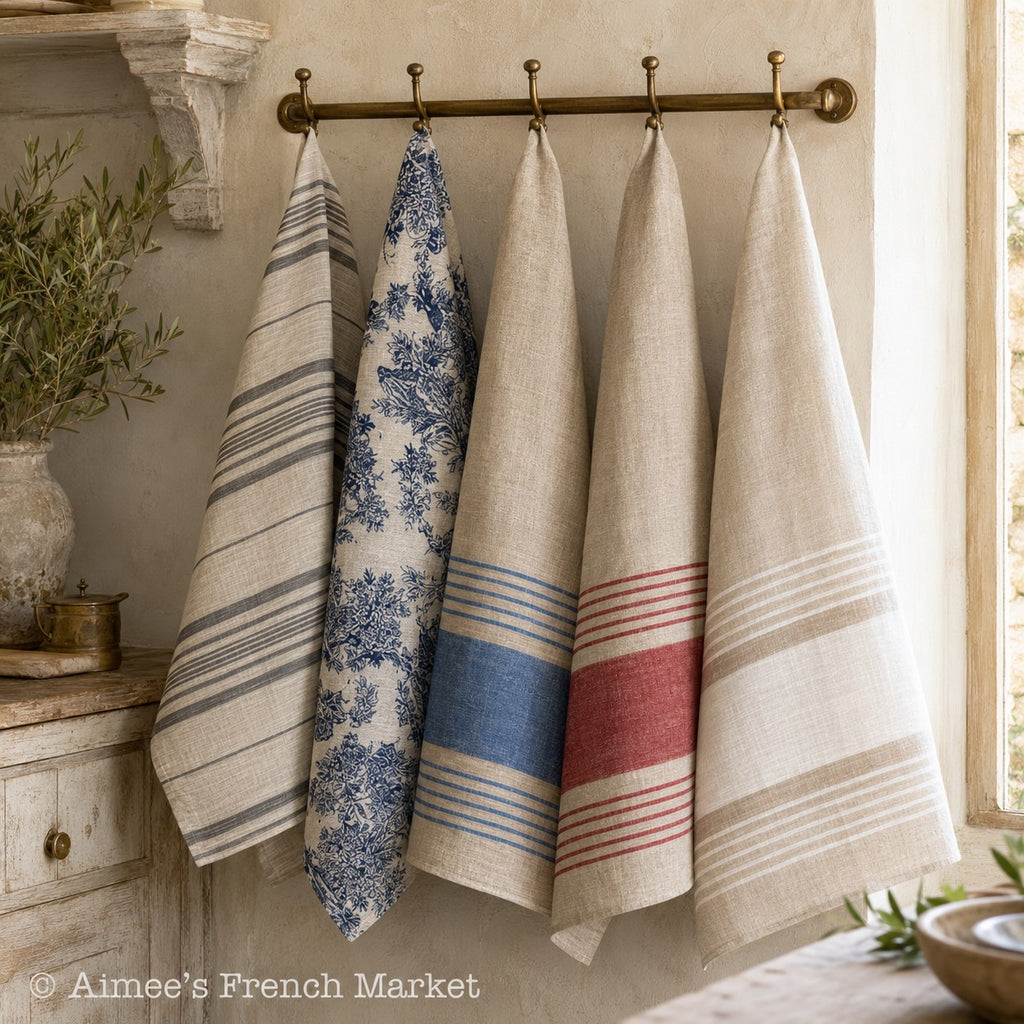 Handmade in Provence, French Linen Kitchen Towels, Authentic French Gift