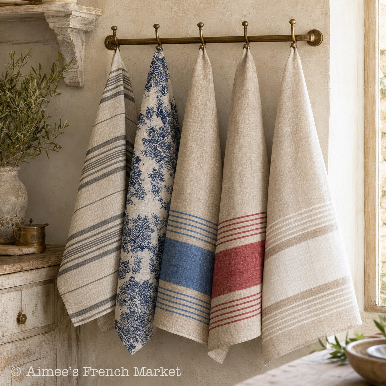 Handmade in Provence, French Linen Kitchen Towels, Authentic French Gift