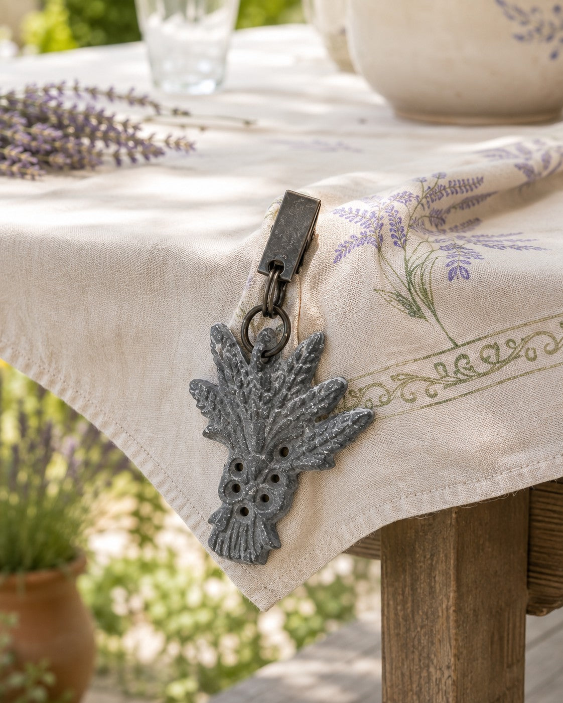 French Tablecloth Weights, Set of 4, Lavender, Cicadas, Tree or Dragonfly