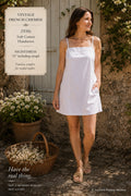 French Vintage Nightdress, Handsewn of Soft Cotton, 1930s
